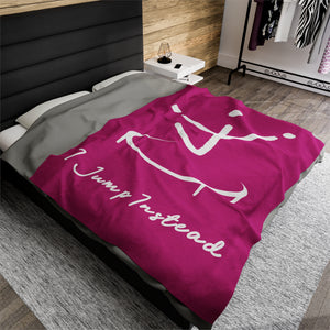 I Jump Instead Plush Blanket - Magenta w/ White Logo