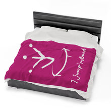 Load image into Gallery viewer, I Jump Instead Plush Blanket - Magenta w/ White Logo
