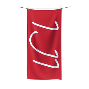 IJI Beach Towel - Crimson Red w/ White Logo