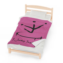 Load image into Gallery viewer, I Jump Instead Plush Blanket - Blush Pink w/ Black Logo
