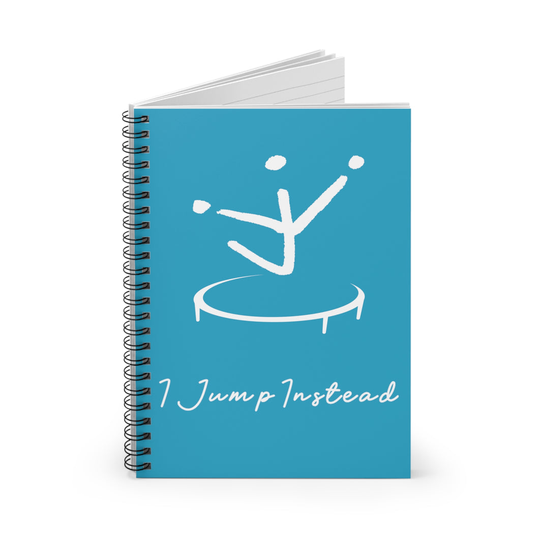 I Jump Instead Spiral Notebook - Aquatic Blue w/ White Logo