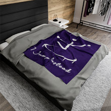 Load image into Gallery viewer, I Jump Instead Plush Blanket - Polished Purple w/ White Logo
