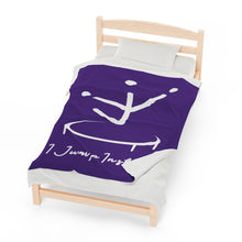 Load image into Gallery viewer, I Jump Instead Plush Blanket - Polished Purple w/ White Logo
