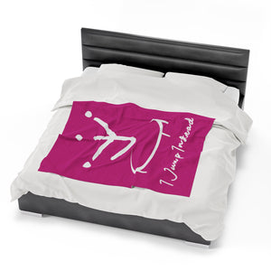 I Jump Instead Plush Blanket - Magenta w/ White Logo