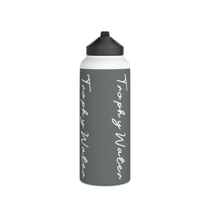 I Jump Instead Stainless Steel Water Bottle - Stormy Grey w/ White Logo