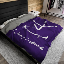 Load image into Gallery viewer, I Jump Instead Plush Blanket - Polished Purple w/ White Logo
