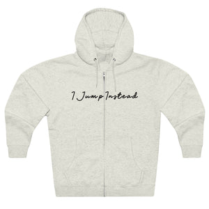 I Jump Instead Unisex Full Zip Hoodie - Oatmeal Heather