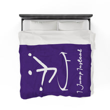 Load image into Gallery viewer, I Jump Instead Plush Blanket - Polished Purple w/ White Logo
