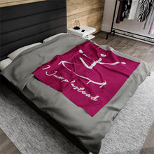 Load image into Gallery viewer, I Jump Instead Plush Blanket - Magenta w/ White Logo
