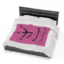 Load image into Gallery viewer, I Jump Instead Plush Blanket - Blush Pink w/ Black Logo
