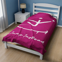 Load image into Gallery viewer, I Jump Instead Plush Blanket - Magenta w/ White Logo
