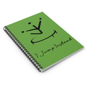 I Jump Instead Spiral Notebook - Earthy Green w/ Black Logo