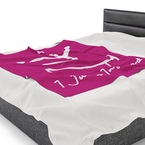 I Jump Instead Plush Blanket - Magenta w/ White Logo