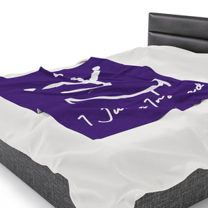 I Jump Instead Plush Blanket - Polished Purple w/ White Logo