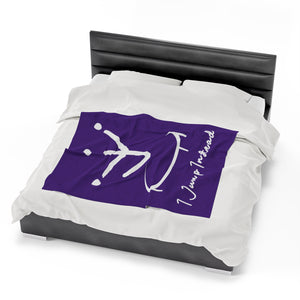 I Jump Instead Plush Blanket - Polished Purple w/ White Logo